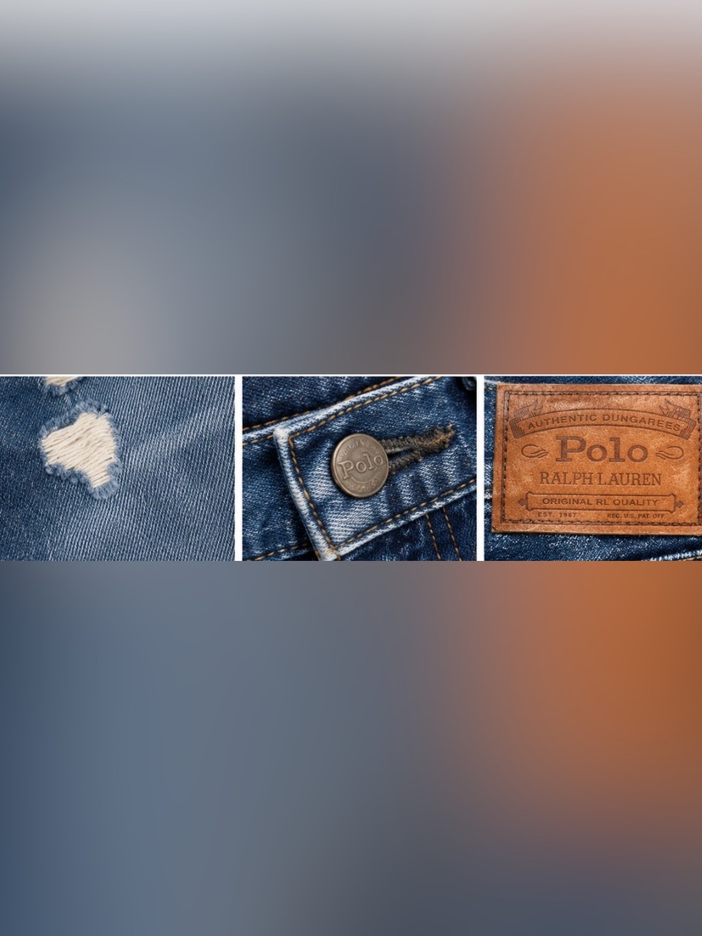 Polo Ralph Lauren Crosby Distressed Denim Cutoff Shorts 31 Cotton EUC - Picture 4 of 6